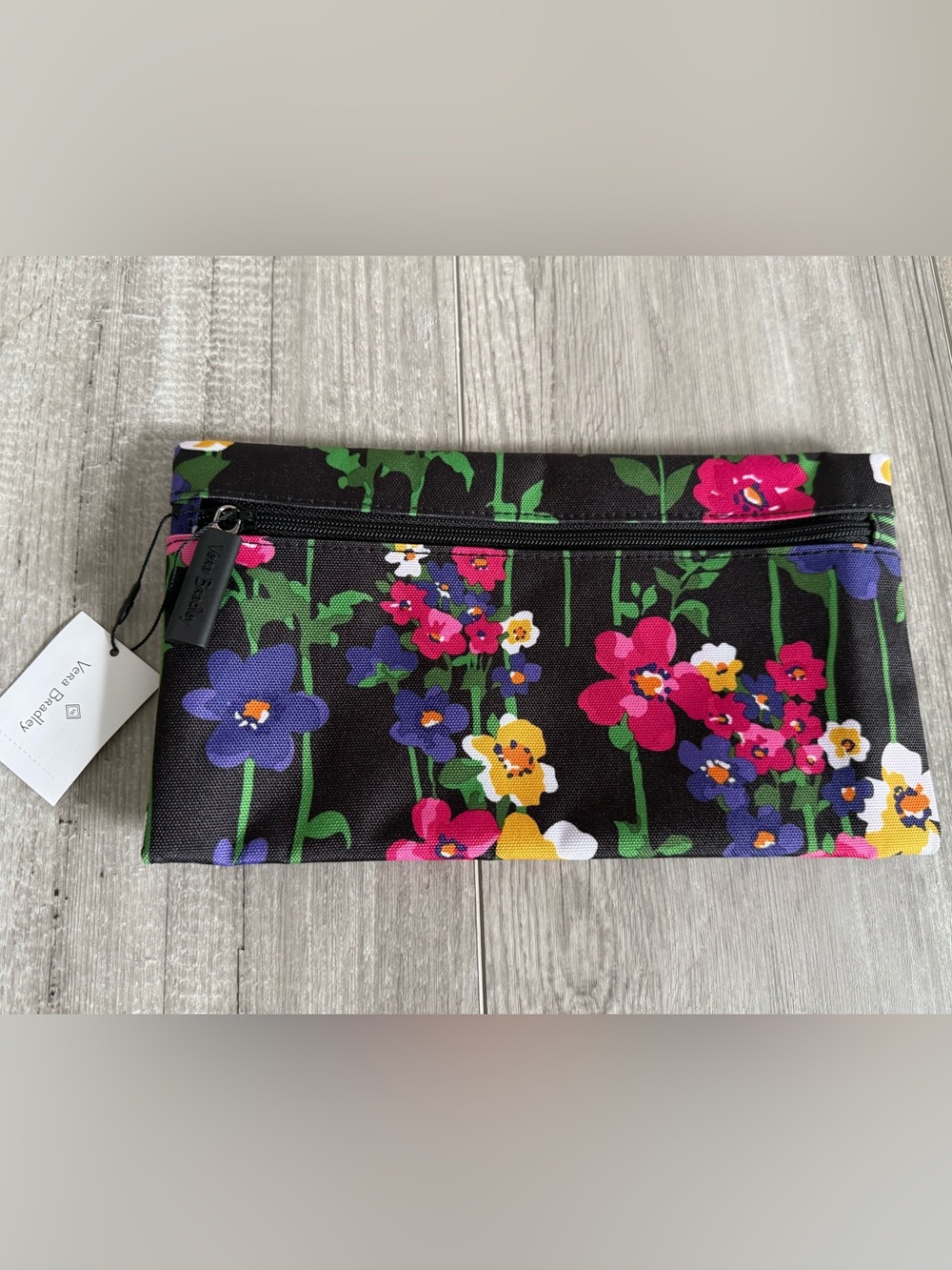 Vera Bradley Lighten Up Pencil Pouch in Wildflower Garden NWT